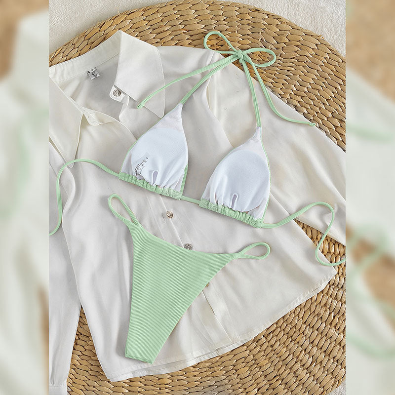 Damen Triangel-Bikini mit feinen Rüschendetails EB