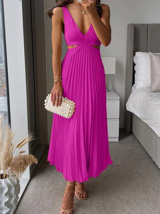Damen Elegant gefaltetes Abendkleid EB