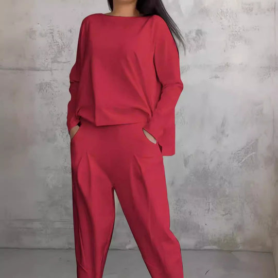 Damen lässiges Zweiteiliges Set aus hochwertiger Viskose EB