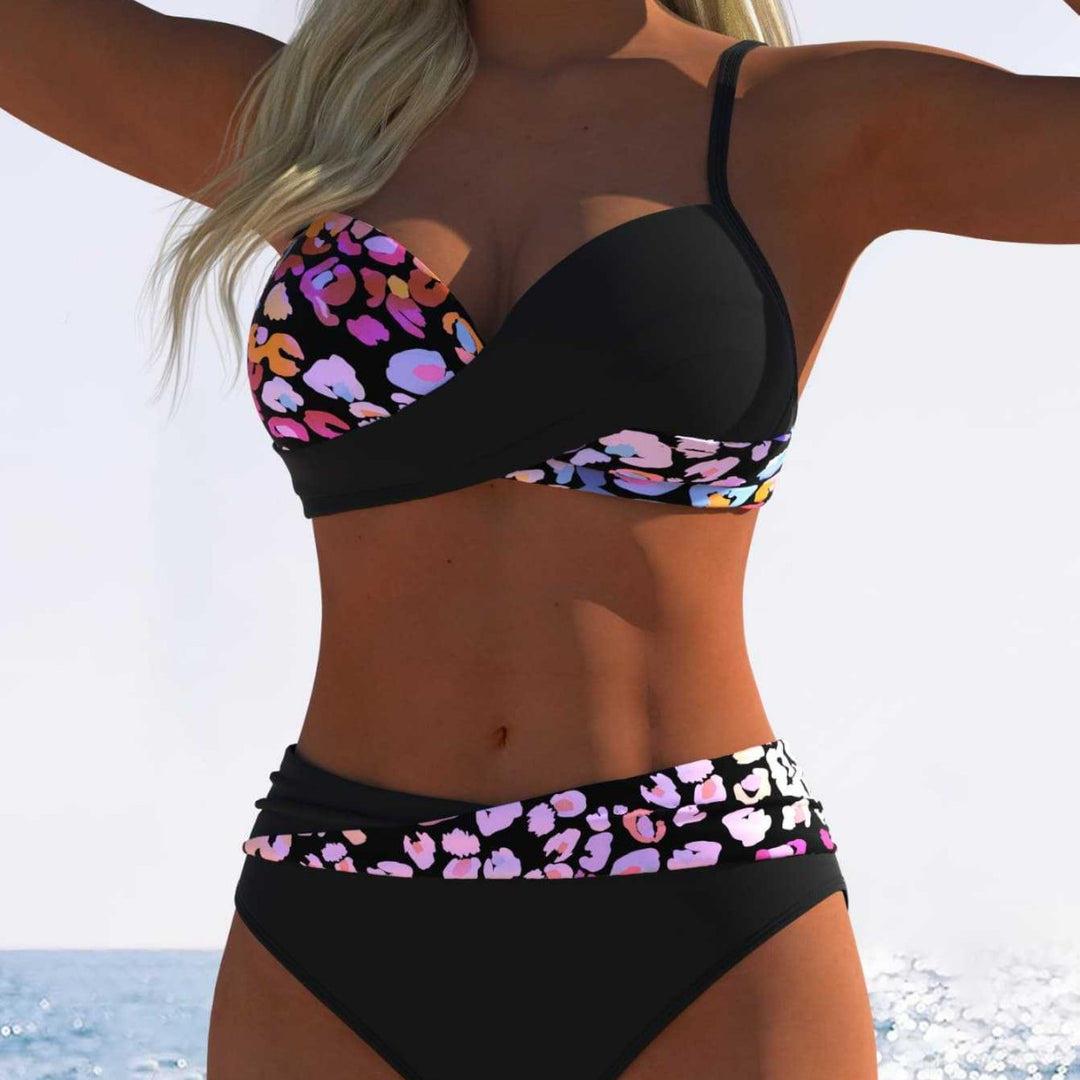Damen Bikini mit gepolstertem Oberteil und hohem Taillenschnitt EB