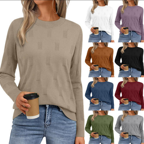 Damen Strickpullover mit strukturiertem Muster und lässigem Schnitt EB