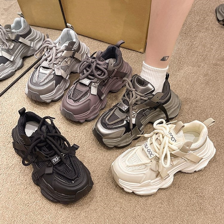 Damen Sportliche Chunky Sneakers mit atmungsaktiven Mesh-Elementen EB