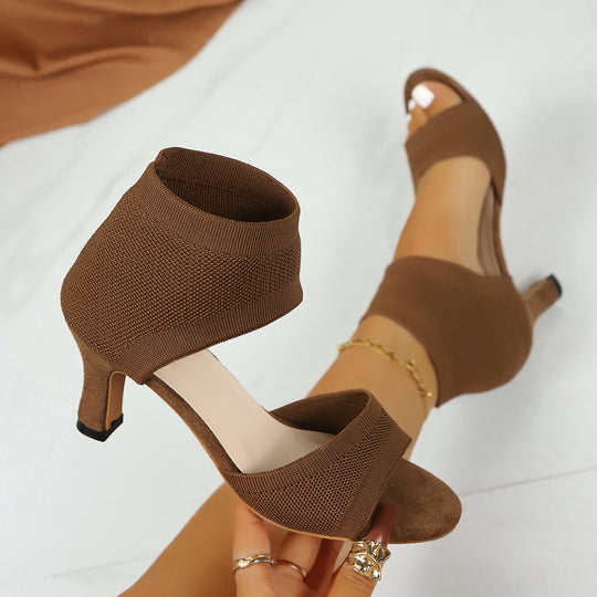 Damen Elegante Peeptoe High Heels EB
