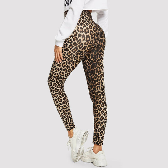 Damen Elegante Leggings im modischen Leopardenmuster EB