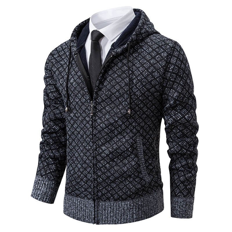 Herren stylische Jacke mit modernem Wabenmuster und Kapuze EB