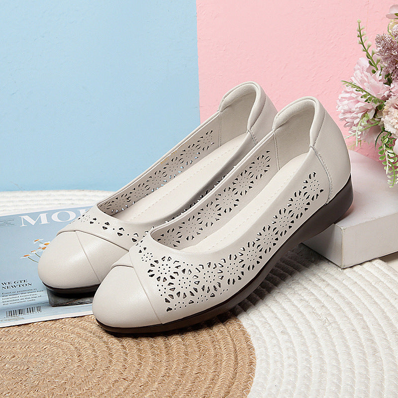 Damen Ballerinas mit atmungsaktivem Lochmuster und flexibler Sohle EB