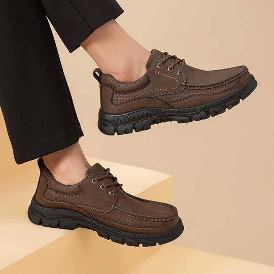 Herren Komfortable Lederschuhe mit rutschfester Sohle EB