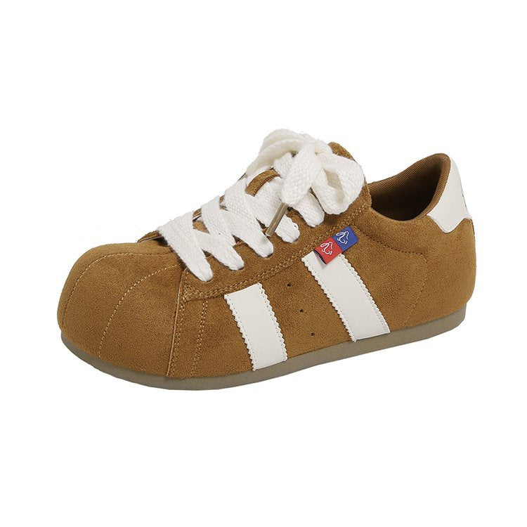Damen sportliche Sneakers mit robustem Wildleder und elastischem Schnürsystem EB