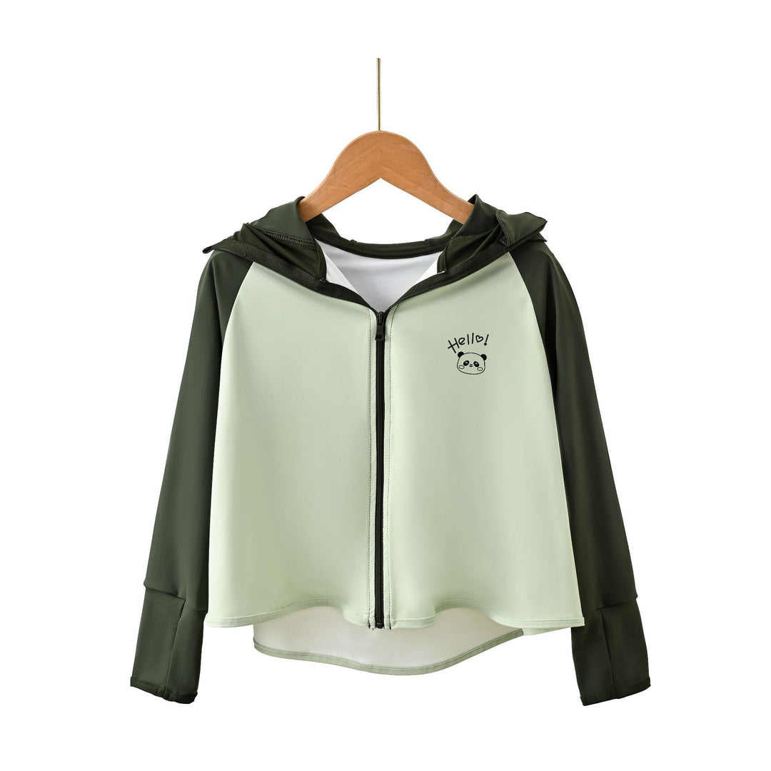 Damen UV-Schutzjacke mit Kapuze und leichtem Baumwollmaterial EB