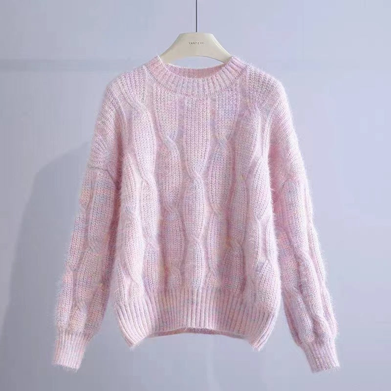 Damen Grobstrickpullover mit innovativem Wellenmuster EB