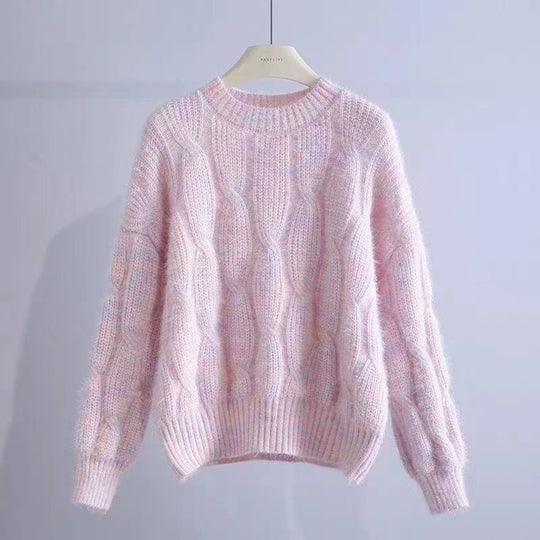 Damen Grobstrickpullover mit innovativem Wellenmuster EB