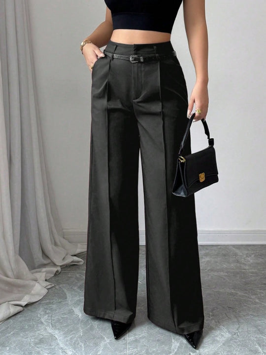 Damen elegante weite Hose mit Bindegürtel EB