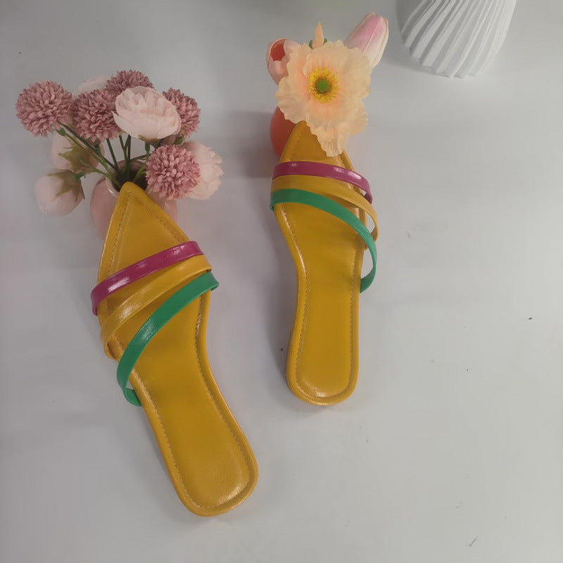 Damen Trendige Riemchen-Sandalen mit spitzem Zehenbereich EB