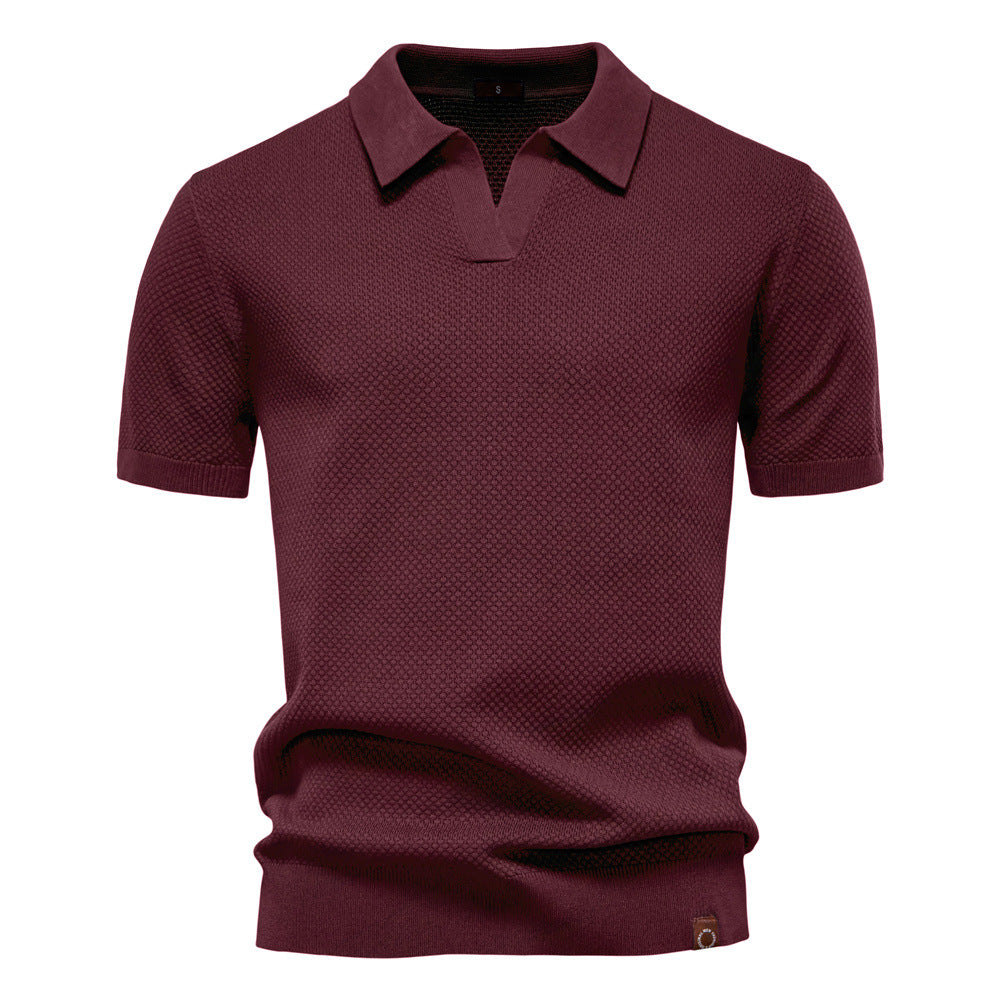 Herren Kurzärmliges Polo-Shirt mit strukturiertem Design EB