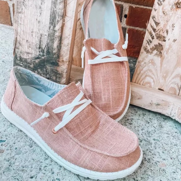 Damen Freizeit-Slip-On Schuhe mit elastischen Schnürdetails und rutschfester Sohle EB