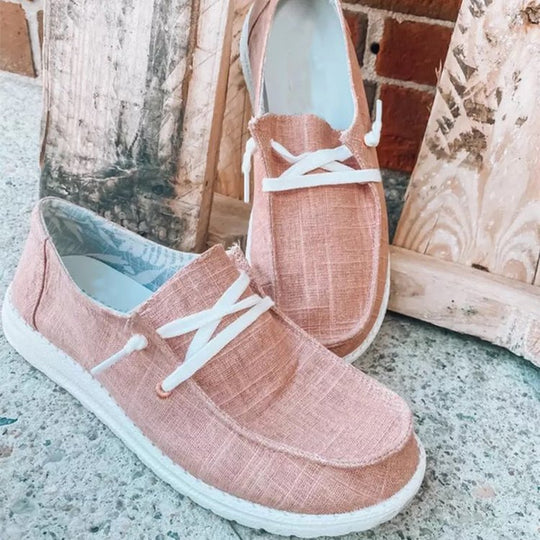 Damen Freizeit-Slip-On Schuhe mit elastischen Schnürdetails und rutschfester Sohle EB
