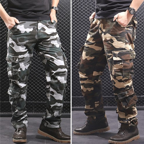 Herren Cargo-Hose mit multifunktionalen Taschen und modischem Camouflage-Design EB