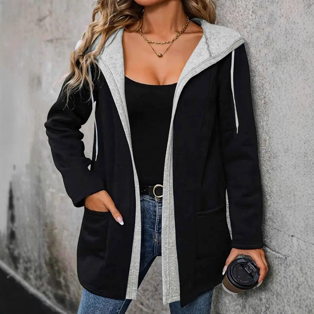 Damen Lässige Kapuzenjacke mit praktischen Taschen und modernem Schnitt EB