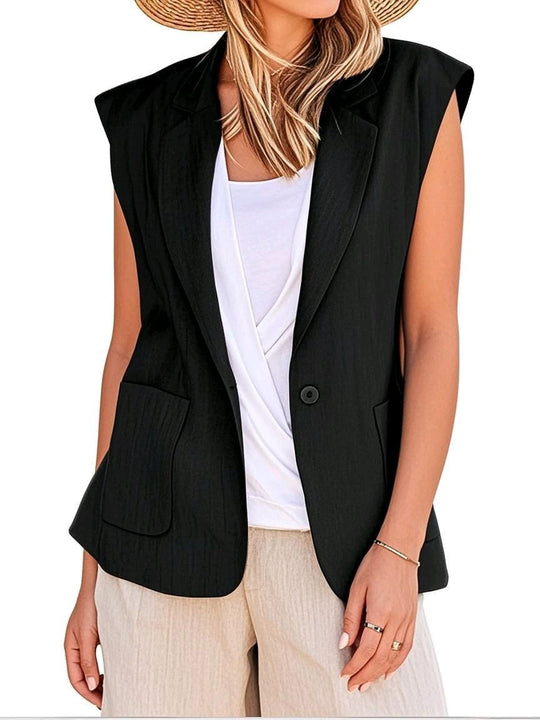 Damen elegantes Blazer-Shorts-Set mit fließendem Schnitt EB