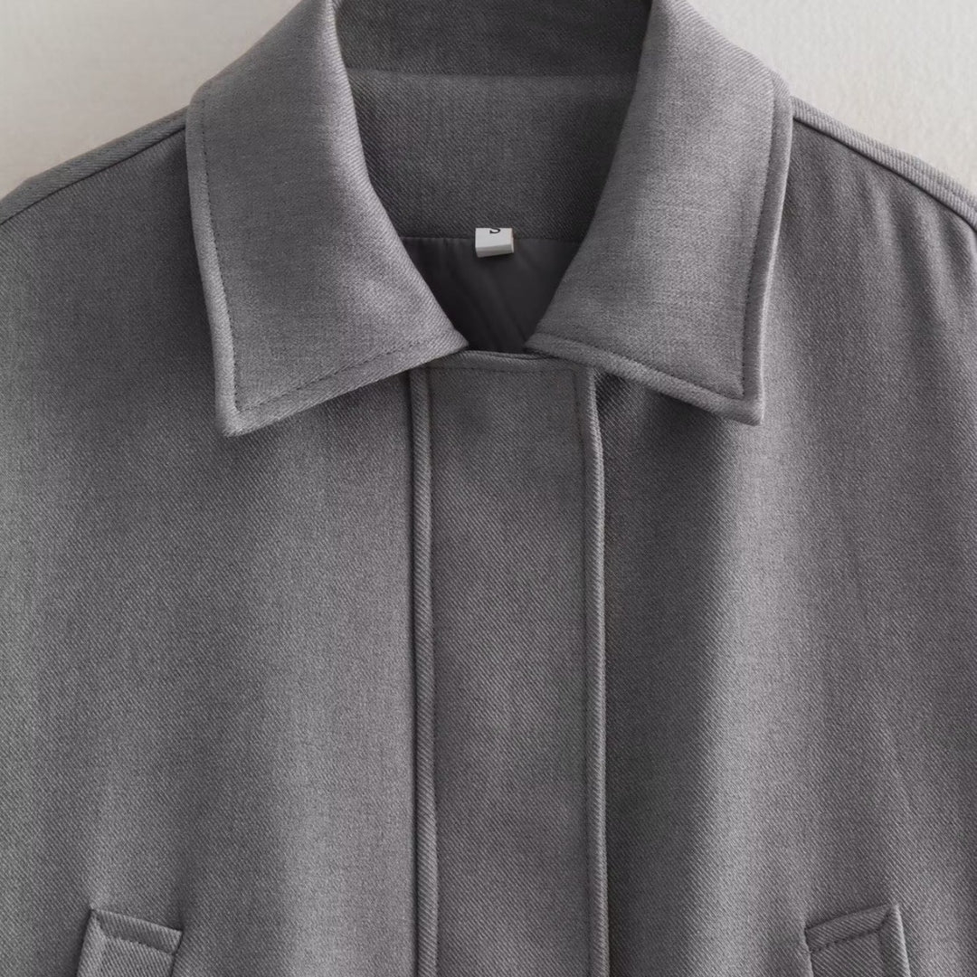 Damen komfortable Oversize-Jacke mit praktischen Taschen EB