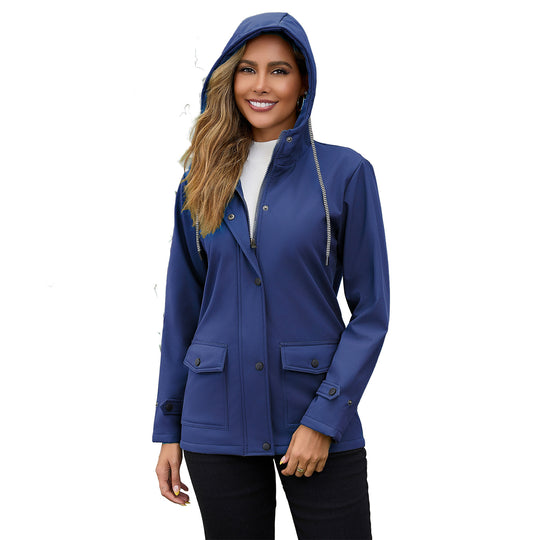 Damen nan wasserabweisender Parka mit Teddyfutter verstellbarer Kapuze und aufgesetzten Taschen EB