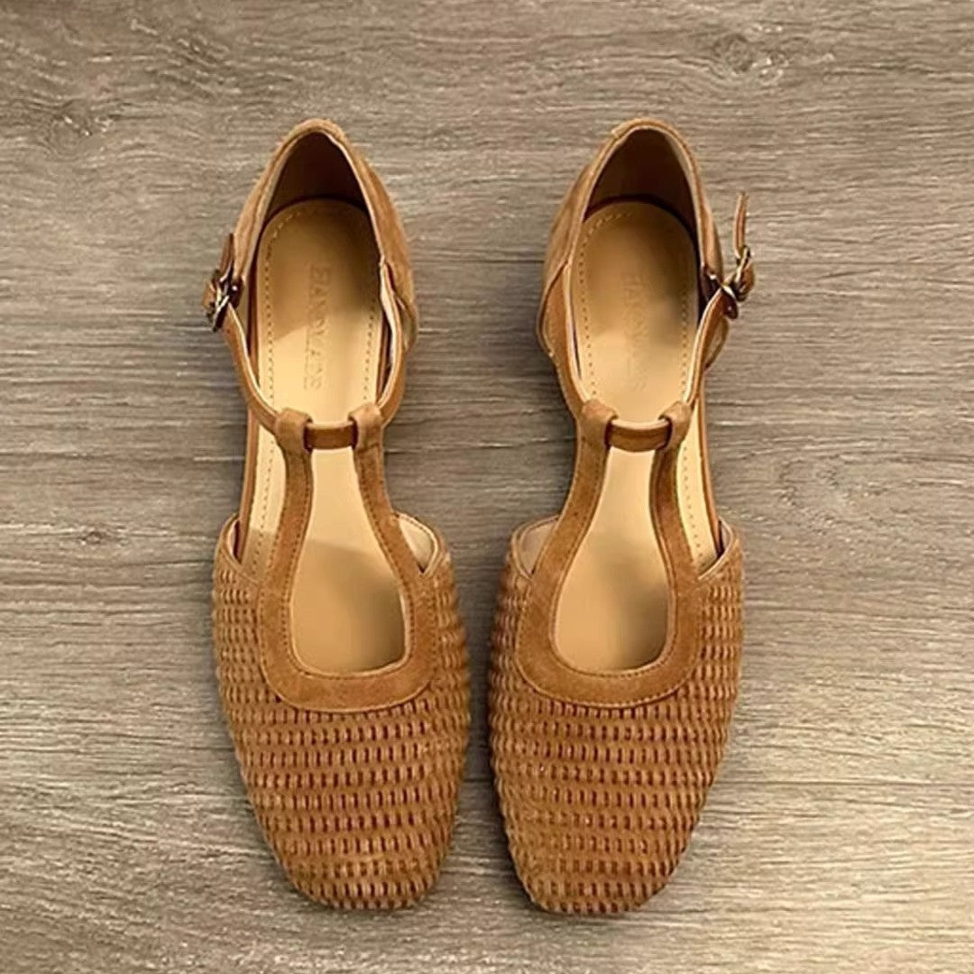 Damen Komfortable Ballerinas mit dekorativem Flechtmuster EB