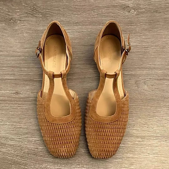 Damen Komfortable Ballerinas mit dekorativem Flechtmuster EB