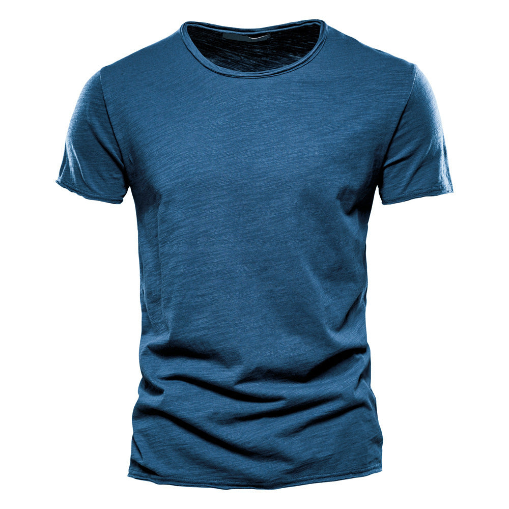 Herren nan leichtes Baumwolljersey Kurzarmshirt mit V-Ausschnitt und schmaler Passform EB