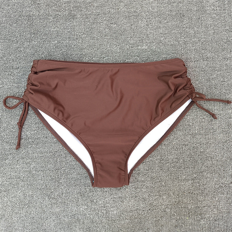 Damen Hochgeschnittene Bikinihose mit Raffung EB