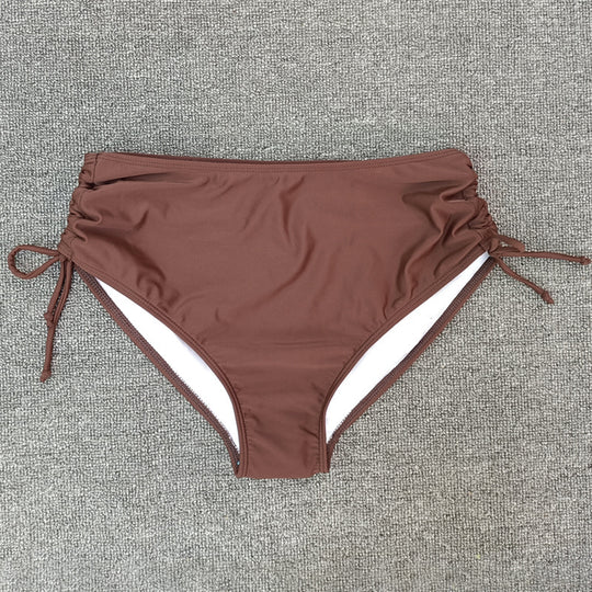 Damen Hochgeschnittene Bikinihose mit Raffung EB