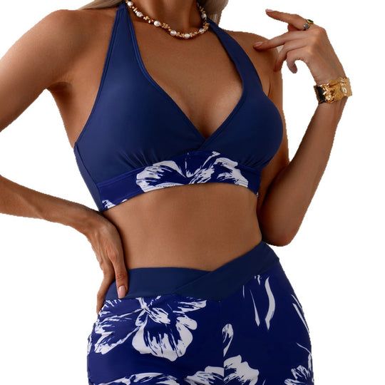 Damen Sportliches Bikini-Set mit blumigen Akzenten EB