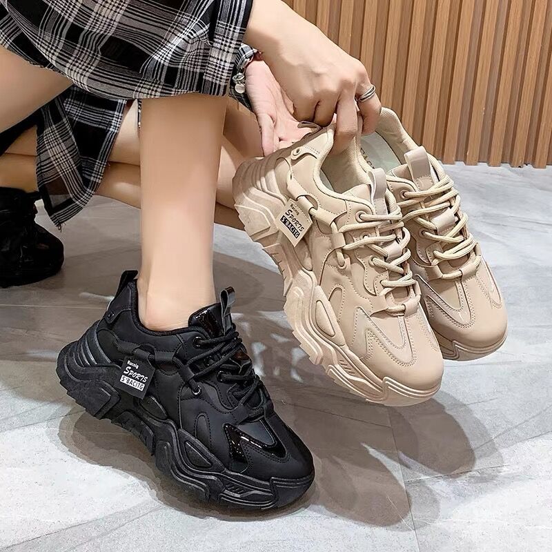 Damen Sportliche Chunky Sneaker mit atmungsaktiver Oberflächenstruktur EB