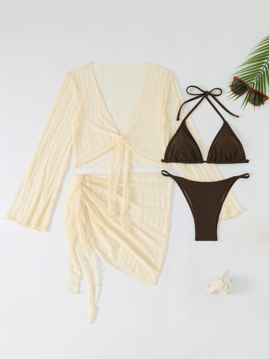 Damen Beach-Set mit transparentem Überwurf EB
