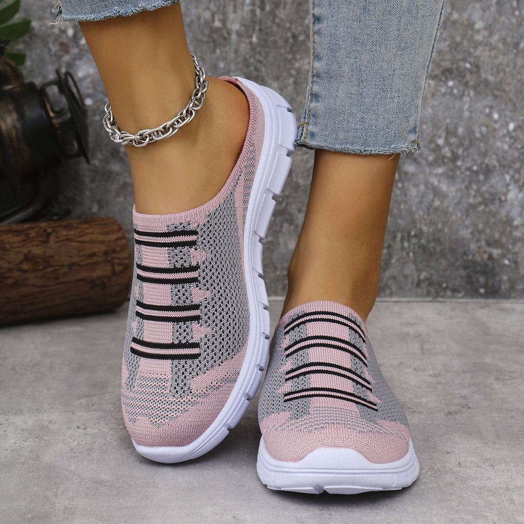 Damen luftige Sneaker-Pantoletten mit rutschfester Sohle EB