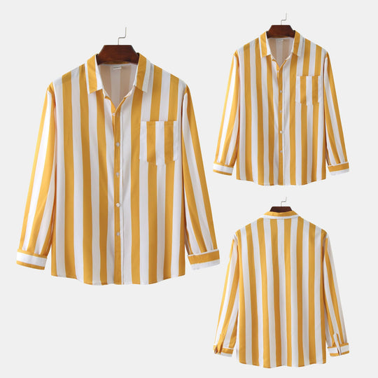 Herren Langarmhemd mit eleganten Streifen und praktischer Brusttasche EB