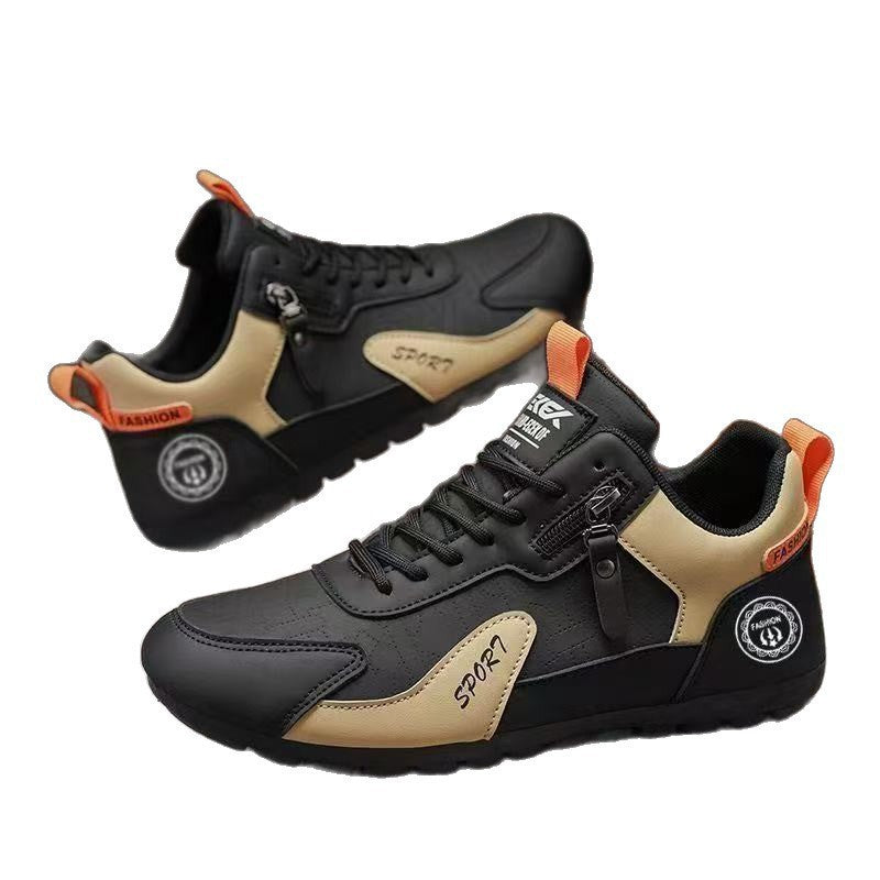 Damen modische und komfortable Sneaker mit praktischen Reißverschlüssen EB