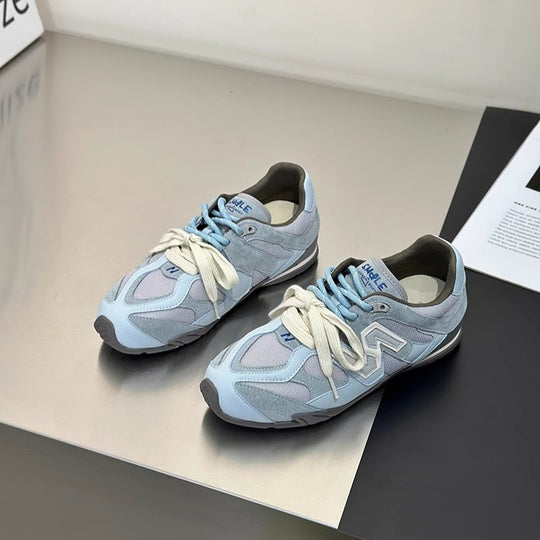 Damen sportliche Lauf-Sneaker mit atmungsaktivem Mesh-Obermaterial und kombiniertem Riemen EB