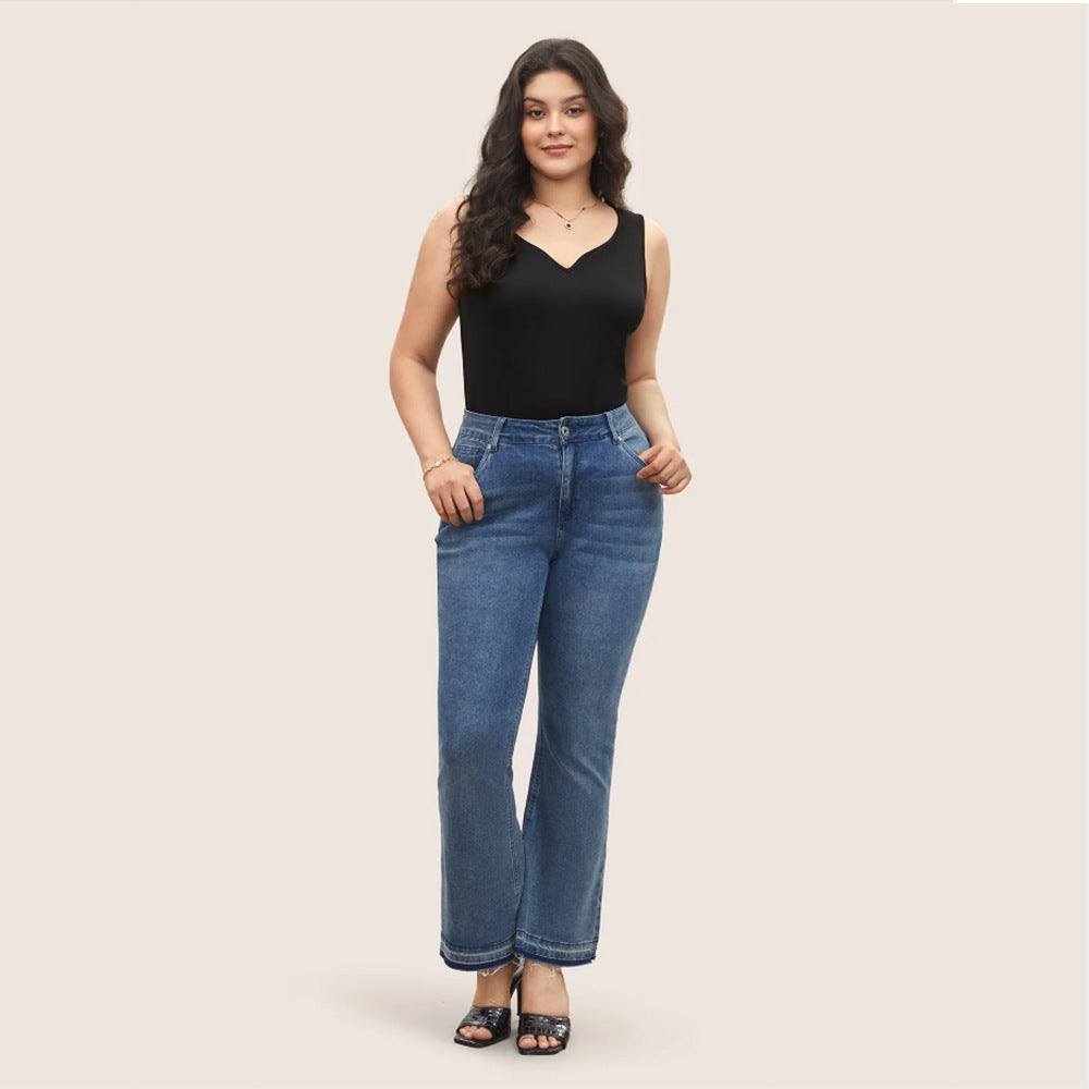Damen ärmelloses Tanktop mit schwungvollem V-Ausschnitt EB