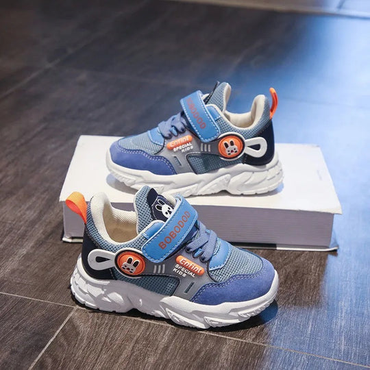 Damen sportliche Klett-Sneaker mit buntem Tiermotiv und atmungsaktivem Obermaterial EB