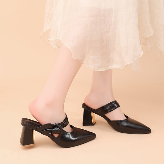 Damen Elegante Slingback Pumps mit modischem Schleifen-Detail EB