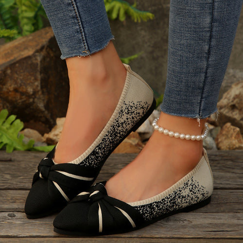 Damen Ballerina Schuhe mit eleganter Schleife EB