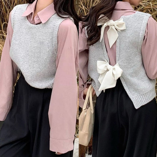 Damen Strickjacke mit verspieltem Rückendetail EB