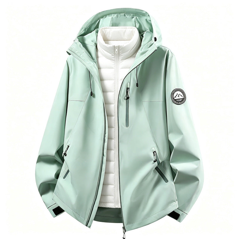 Damen kombinierbare Softshell Outdoorjacke mit abnehmbarer Steppinnenjacke EB