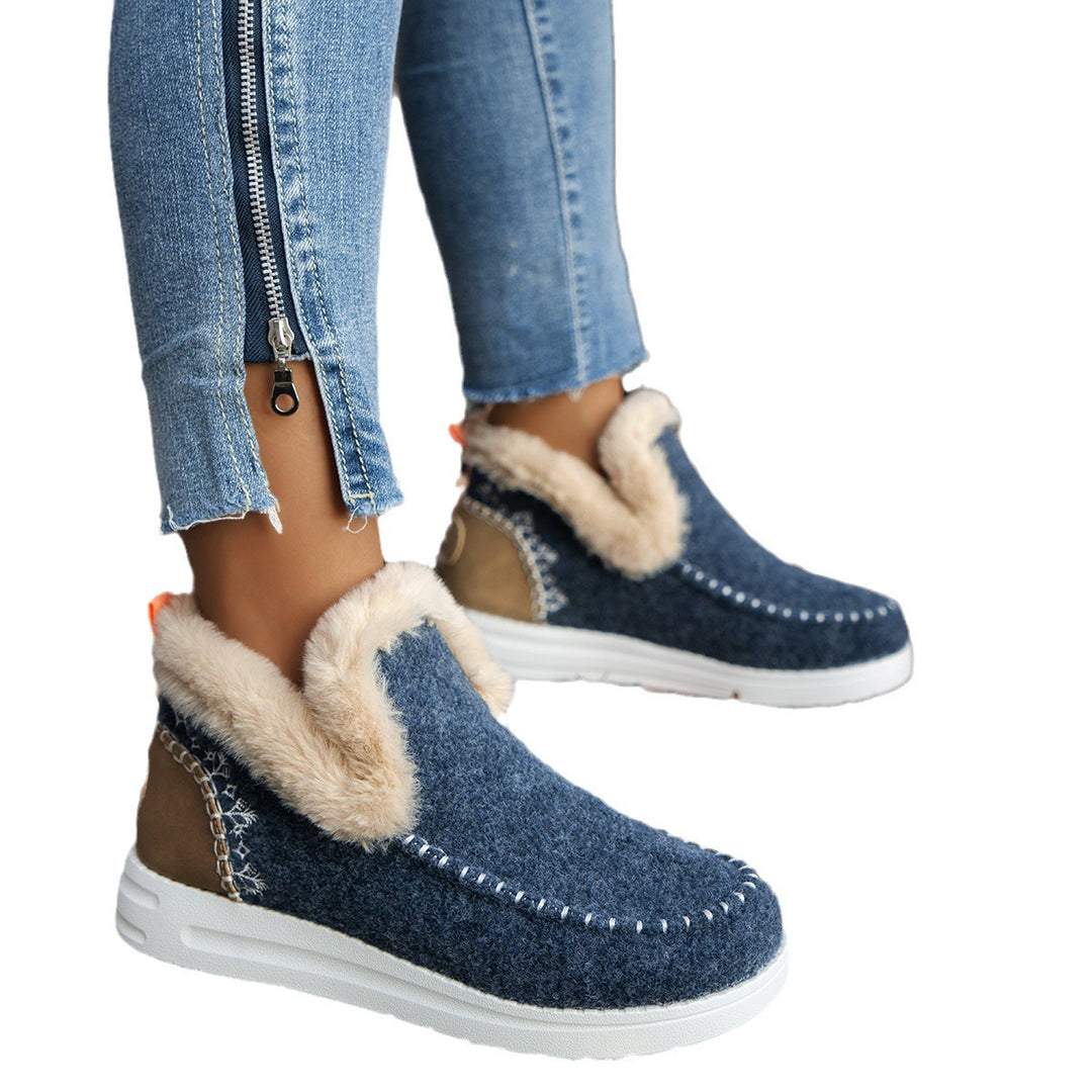 Damen Bequeme gefütterte Sneaker mit elegantem Klettverschluss und rutschfester Sohle EB