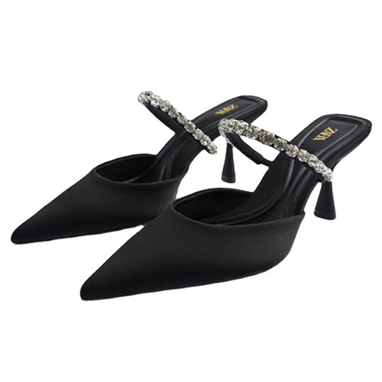 Damen Slingback-Pumps mit funkelndem Strass EB