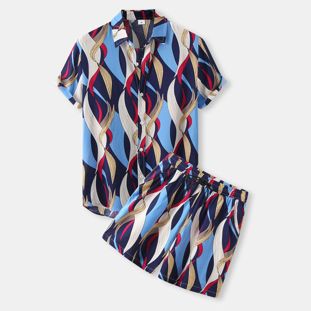 Damen Pyjama-Set mit modernem grafischen Muster EB