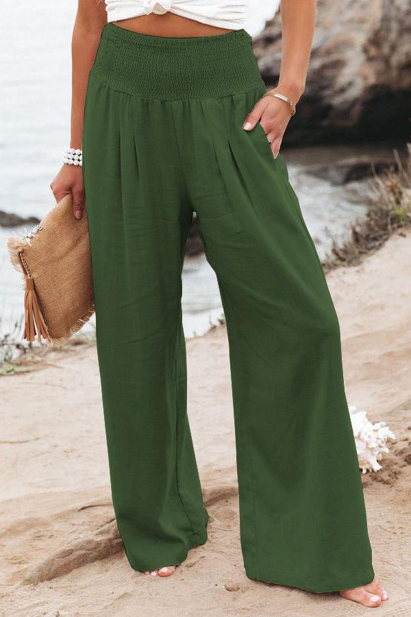 Damen weiter Sommerhose mit elastischem Bund EB