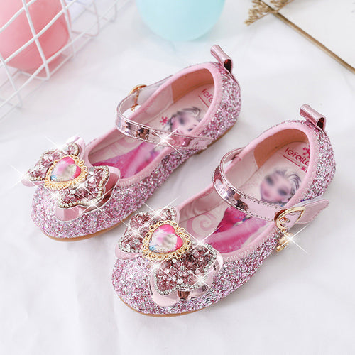 Mädchen Glitzernde Ballerina-Schuhe mit Herzdetaillierung EB