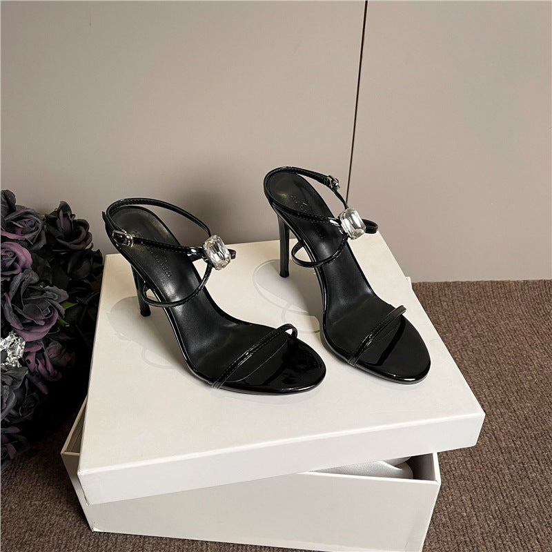 Damen elegante Sandaletten mit glitzernden Akzenten EB