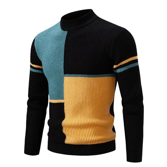 Herren modischer Rollkragenpullover mit grafischem Zopfmuster EB 1758205596